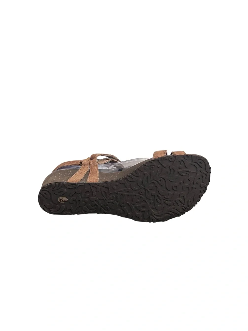 Teva Womens 4253 Brown Leather Wedge Sandals Comfort Shoes Size 10
